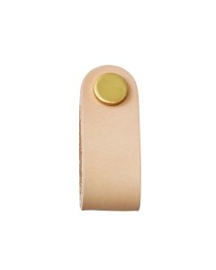 Leather pull, natural/brass